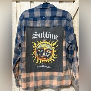 Upcycled Bleached Sublime Flannel Size: L